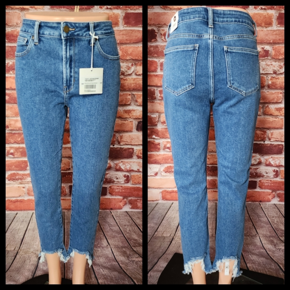 Just Black High Rise Frayed Hem Jeans 29 NWT - Picture 3 of 3